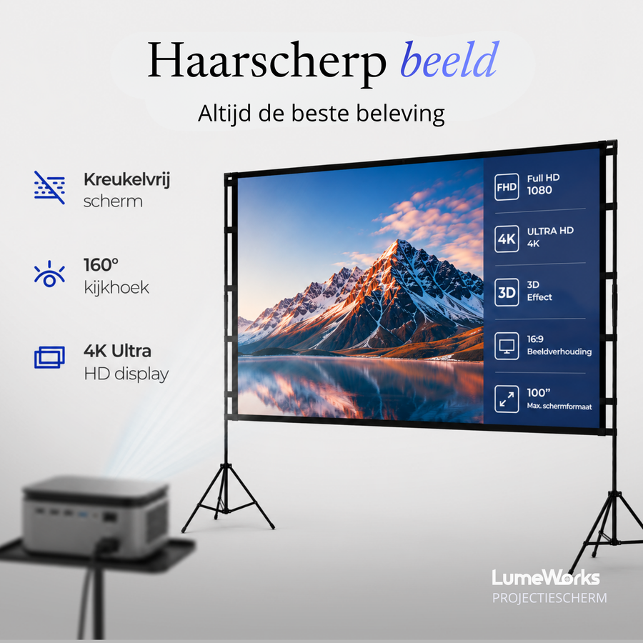 Projectiescherm 100 inch