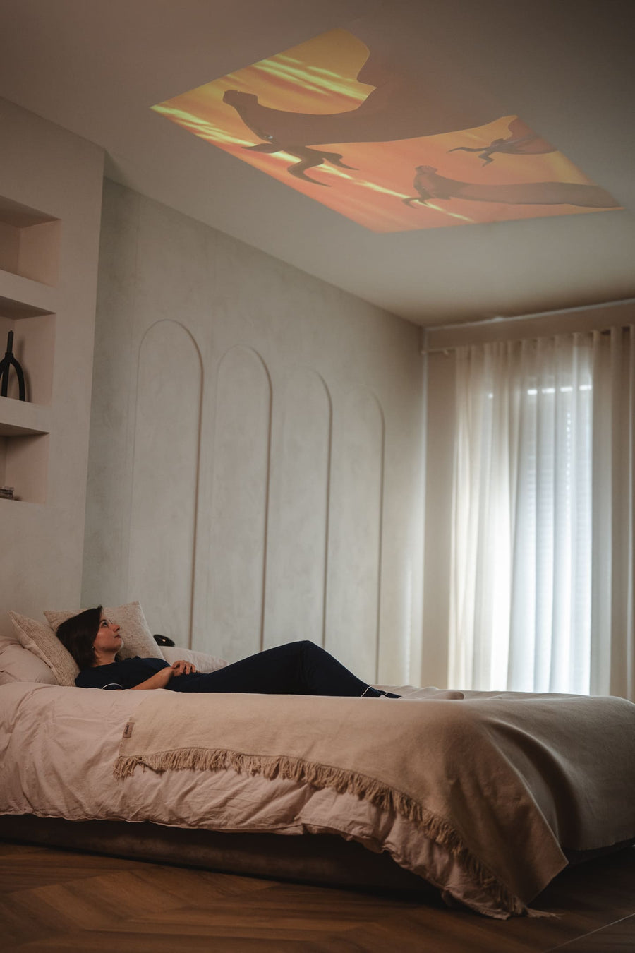 Projectie in de slaapkamer